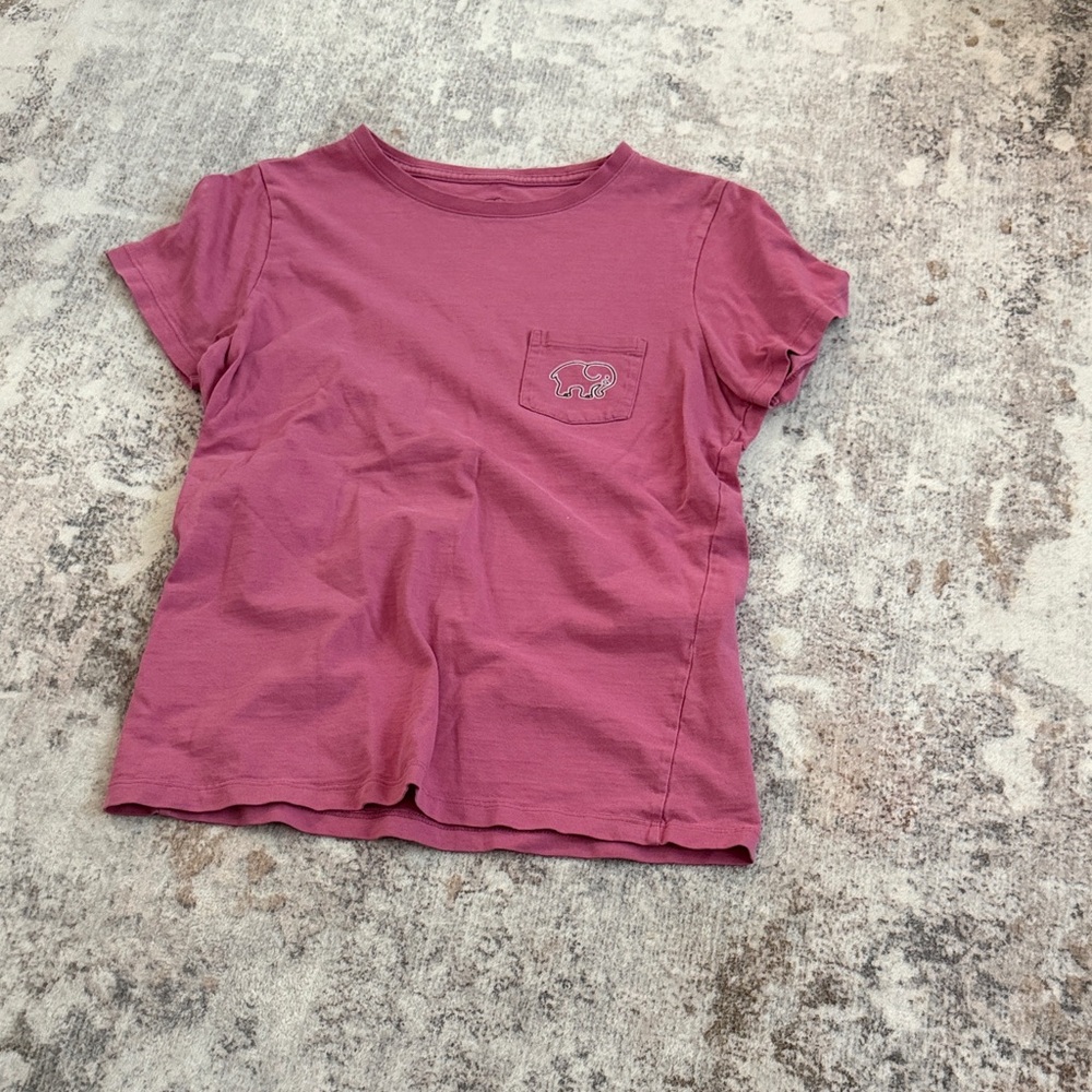 Pink Short Sleeve T-Shirt with Elephant Pocket
